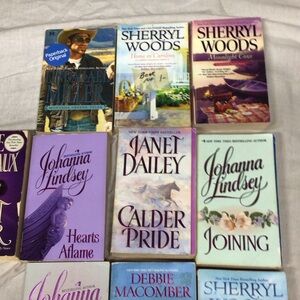 10 assorted Romance Paperback Book Lot in Purple and Cream#5
